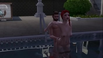 Sexo com ruiva na piscina