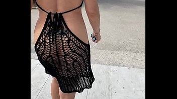 Girl in black transparent outfit for the night sex