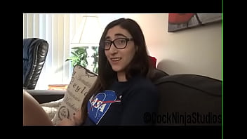 Sexy teen nerd maya grand blackmails for anal sex class