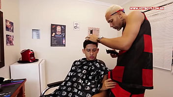 Gay sex at the barber shop