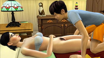 Videos de sexo com madrasta gostosa na cama com ela