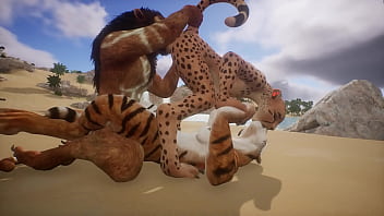 Sexo selvagem bizarro zoologia com leão